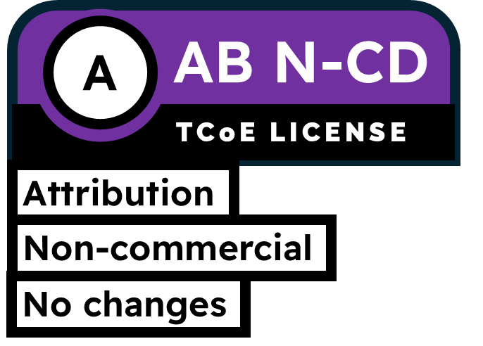 TCoE License — Attribution, Non-commercial, No changes